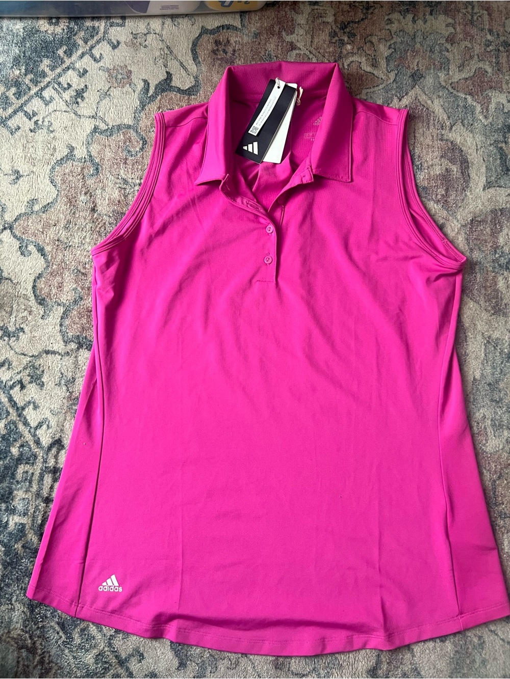 adidas Women's Sleeveless Polo Tank Top - Hot Pink